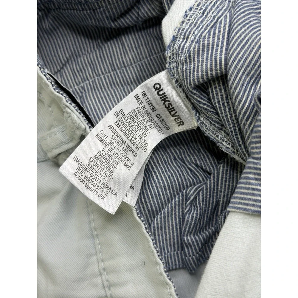 Quicksilver Flat Front Chino Shorts Men Straight Fit  100% Cotton Golf Casual 32